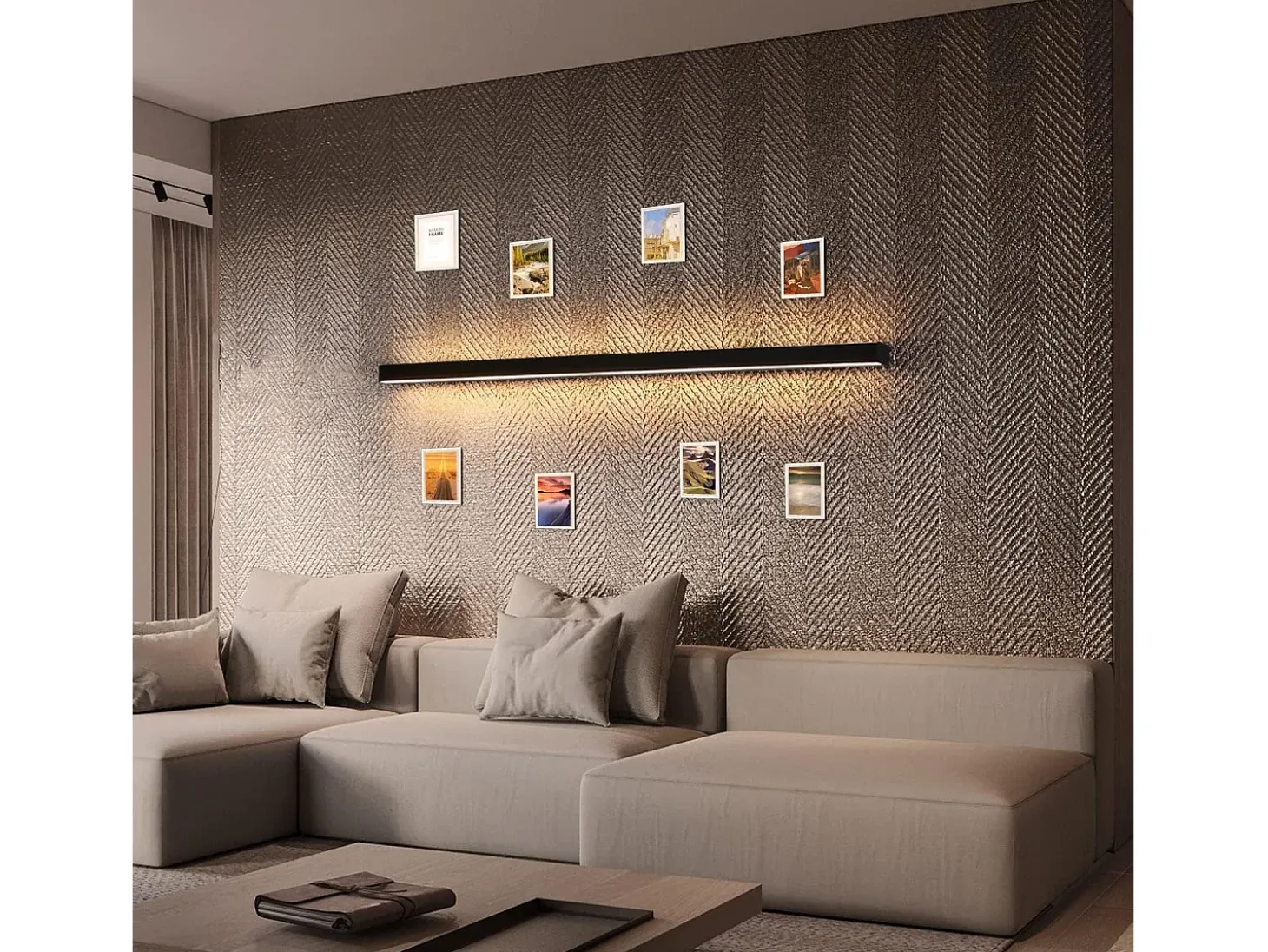 NETTLIFE 2 apliques de pared LED modernos para interior 100CM 34W pasillo arriba abajo blanco cálido negro
