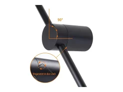 NETTLIFE 2 er Aplique de pared LED negro para interiores 60CM 3000K Iluminación de pared indirecta moderna ajustable a 90°