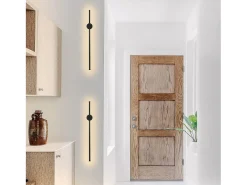 NETTLIFE 2 er Aplique de pared LED negro para interiores 60CM 3000K Iluminación de pared indirecta moderna ajustable a 90°