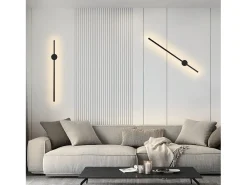 NETTLIFE 2 er Aplique de pared LED negro para interiores 60CM 3000K Iluminación de pared indirecta moderna ajustable a 90°