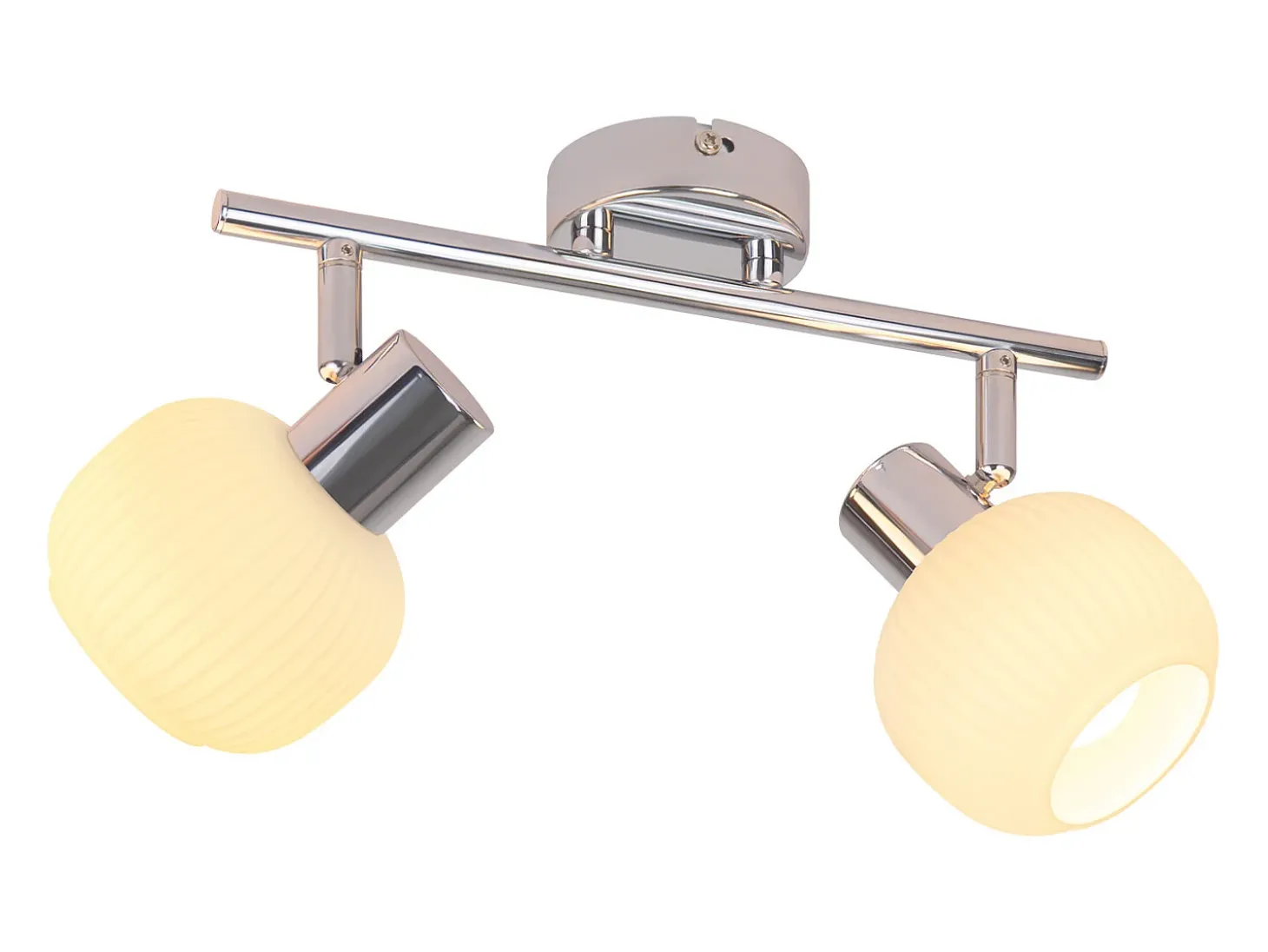 NETTLIFE 2 Foco de techo blanco E14 para interiores, pantalla de cristal vintage, sin bombillas