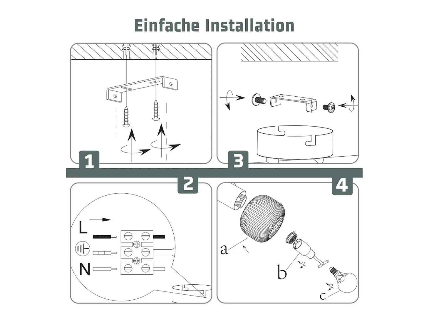 NETTLIFE 2 Foco de techo blanco E14 para interiores, pantalla de cristal vintage, sin bombillas