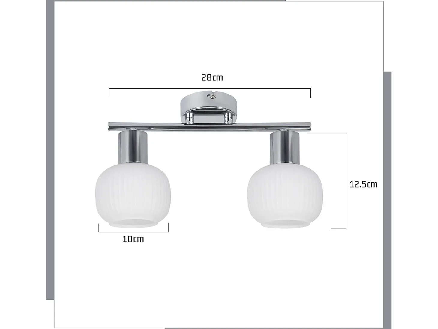NETTLIFE 2 Foco de techo blanco E14 para interiores, pantalla de cristal vintage, sin bombillas