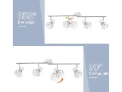 NETTLIFE 4 Focos de Techo Industriales Retro Vintage E14 Giratorios 350° Metal Blanco Brillante para Interior Salón Dormitorio Infantil