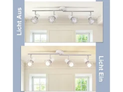 NETTLIFE 4 Focos de Techo Industriales Retro Vintage E14 Giratorios 350° Metal Blanco Brillante para Interior Salón Dormitorio Infantil