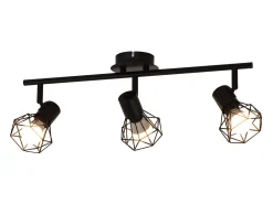NETTLIFE 3 Focos de Techo Negros E14 Retro Regulables 350° Metal Industrial para Dormitorio Salón Oficina Sin Bombillas