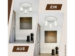 NETTLIFE 3 Focos de techo pasillo salón blanco redondo GU10 en metal diseño orientable para dormitorio cocina