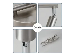 NETTLIFE 6 Focos de Techo Modernos para Salón GU10 Giratorios 330° Acero Inoxidable para Interior Dormitorio (sin Bombilla)