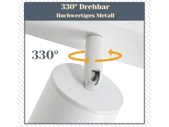NETTLIFE 5 focos de techo LED blancos GU10 llama 330° giratorio lámpara de pared industrial moderna para sala de estar dormitorio sin bombilla