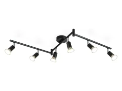 NETTLIFE 6 focos de techo de metal GU10 negros orientables 330° para cocina salón dormitorio