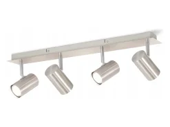 NETTLIFE 4 focos de techo GU10 en metal níquel, giratorio 330° para salón, , dormitorio, lámpara de moderna sin bombilla