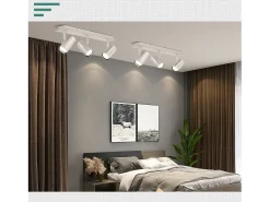 NETTLIFE 3 Focos de Techo GU10 de Níquel Giratorios 330° para Sala de Estar Dormitorio Oficina Foco de Pared Moderno Lámpara de Pasillo