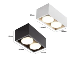 NETTLIFE 2 Focos de Techo LED Blanco Cálido de Superficie con Regulable GX53 Cuadrado Moderno para Cocina Salón Dormitorio Pasillo