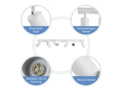 NETTLIFE 6 focos de techo LED GU10 blancos orientables 350° para salón dormitorio cocina sin bombilla