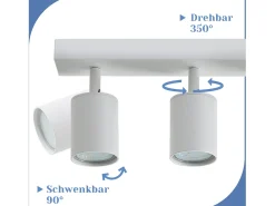 NETTLIFE 6 focos de techo LED GU10 blancos orientables 350° para salón dormitorio cocina sin bombilla