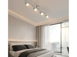 NETTLIFE 4 Focos de Techo Modernos para GU10 Lámpara Giratoria de Acero Inoxidable Giratoria de 330° para Dormitorio Interior (Sin Bombilla)