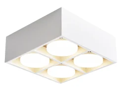 NETTLIFE 4 Focos de Techo LED Orientables Blanco Cálido GX53 4x5W Cuadrados Modernos para Salón Comedor Oficina Cocina Pasillo