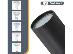 NETTLIFE 4 Focos de Techo LED Negros GU10 Orientables 330°, Moderno Industrial de Pared para Salón Dormitorio Cocina sin Bombilla