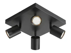 NETTLIFE 4 Focos de Techo LED Negros GU10 Orientables 330°, Moderno Industrial de Pared para Salón Dormitorio Cocina sin Bombilla