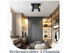 NETTLIFE 4 Focos de Techo LED Negros GU10 Orientables 330°, Moderno Industrial de Pared para Salón Dormitorio Cocina sin Bombilla