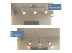 NETTLIFE 3 Focos de Techo de Modernos GU10 Lámpara Giratoria de Acero Inoxidable Giratoria de 330° para Salón Dormitorio (Sin Bombilla)
