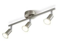 NETTLIFE 3 Focos de Techo de Modernos GU10 Lámpara Giratoria de Acero Inoxidable Giratoria de 330° para Salón Dormitorio (Sin Bombilla)