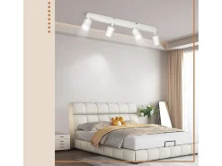 NETTLIFE 4 Focos de Techo GU10 de diseño moderno Orientables en color blanco para salón pasillo dormitorio comedor cocina
