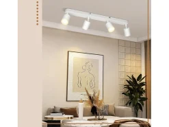 NETTLIFE 4 Focos de Techo GU10 de diseño moderno Orientables en color blanco para salón pasillo dormitorio comedor cocina