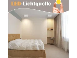 NETTLIFE 2 Focos de Techo Ekig Blanco Cálido 11W Pequeños de Superficie para Cocina Pasillo Dormitorio Comedor
