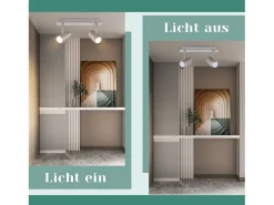 NETTLIFE 2 Focos de techo GU10 orientables 330° níquel para interior Foco de pared moderno para dormitorio salón sin bombilla