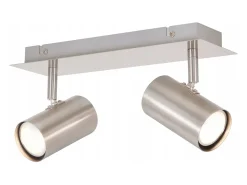 NETTLIFE 2 Focos de techo GU10 orientables 330° níquel para interior Foco de pared moderno para dormitorio salón sin bombilla