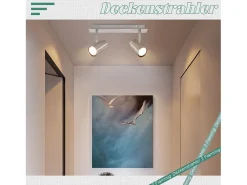 NETTLIFE 2 Focos de techo GU10 orientables 330° níquel para interior Foco de pared moderno para dormitorio salón sin bombilla