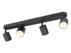NETTLIFE 4 Focos GU10 Max.25w Luz de Techo LED Negra Foco para Sala de Estar Ajustable 350° para Dormitorio Cocina Mesa de