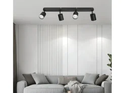 NETTLIFE 4 Focos GU10 Max.25w Luz de Techo LED Negra Foco para Sala de Estar Ajustable 350° para Dormitorio Cocina Mesa de