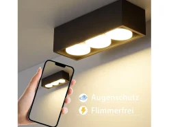 NETTLIFE 3 Focos LED de Superficie cuadrados negros regulables blanco cálido 3x5W GX53 para cocina salón dormitorio pasillo