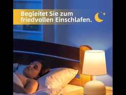 NETTLIFE - Juego de 2 lámparas de noche con cable, luz de noche de tela blanca, diseño moderno para dormitorio