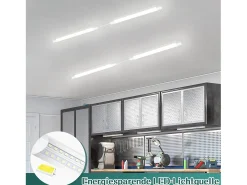 NETTLIFE 2 LED Lámpara de techo resistente a la humedad 90CM - 24W 3000LM Lámpara de techo Lámpara de taller Tubo LED IP65 Resistente al agua 5000K