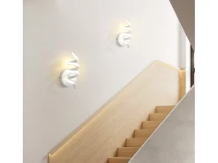 NETTLIFE - Lámpara de pared LED para interiores, moderna, color negro, 7 W, luz blanca cálida de 3000 K