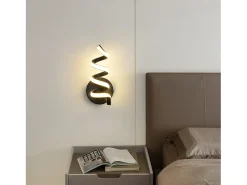 NETTLIFE - Lámpara de pared LED para interiores, moderna, color negro, 7 W, luz blanca cálida de 3000 K
