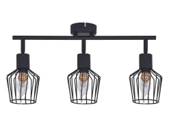 NETTLIFE 3 lámparas de techo E14 - Metal, iluminación industrial giratoria hasta 350°, lámpara de pared para el pasillo y la sala de estar, negro.