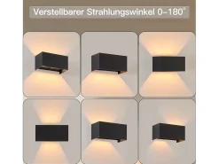 NETTLIFE 4 Lámparas LED para Muro Exteriores Negras, Iluminación Ascendente/Descendente, IP65, Luz Blanca Caliente G9