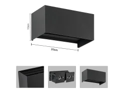NETTLIFE 4 Lámparas LED para Muro Exteriores Negras, Iluminación Ascendente/Descendente, IP65, Luz Blanca Caliente G9