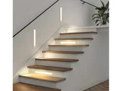 NETTLIFE - Luz LED para debajo del gabinete con sensor de movimiento, recargable por USB, 1500 mAh, para pasillo y armario