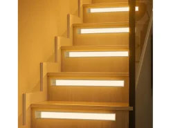 NETTLIFE - Luz LED para debajo del gabinete con sensor de movimiento, recargable por USB, 1500 mAh, para pasillo y armario
