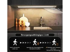 NETTLIFE - Luz LED para debajo del gabinete con sensor de movimiento, recargable por USB, 1500 mAh, para pasillo y armario