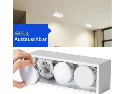 NETTLIFE 3 Plafones LED de Superficie Blanco Cálido Regulable Cuadrado 3x5W GX53 para Cocina Salón Comedor Dormitorio Pasillo