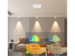NETTLIFE 3 Plafones LED de Superficie Blanco Cálido Regulable Cuadrado 3x5W GX53 para Cocina Salón Comedor Dormitorio Pasillo