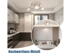 Nettlife 4 puntos LED orientables a 350° GU10 en metal cobre, lámpara moderna para sala, dormitorio, cocina, comedor, pasillo máximo 4x25W