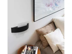 NETTLIFE. Aplicación LED mural para interiores, salón, pasillo, 23,5 cm, dormitorio, lámpara de cabecera en acrílico, blanco cálido 3000K, 7W.