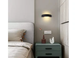 NETTLIFE. Aplicación LED mural para interiores, salón, pasillo, 23,5 cm, dormitorio, lámpara de cabecera en acrílico, blanco cálido 3000K, 7W.